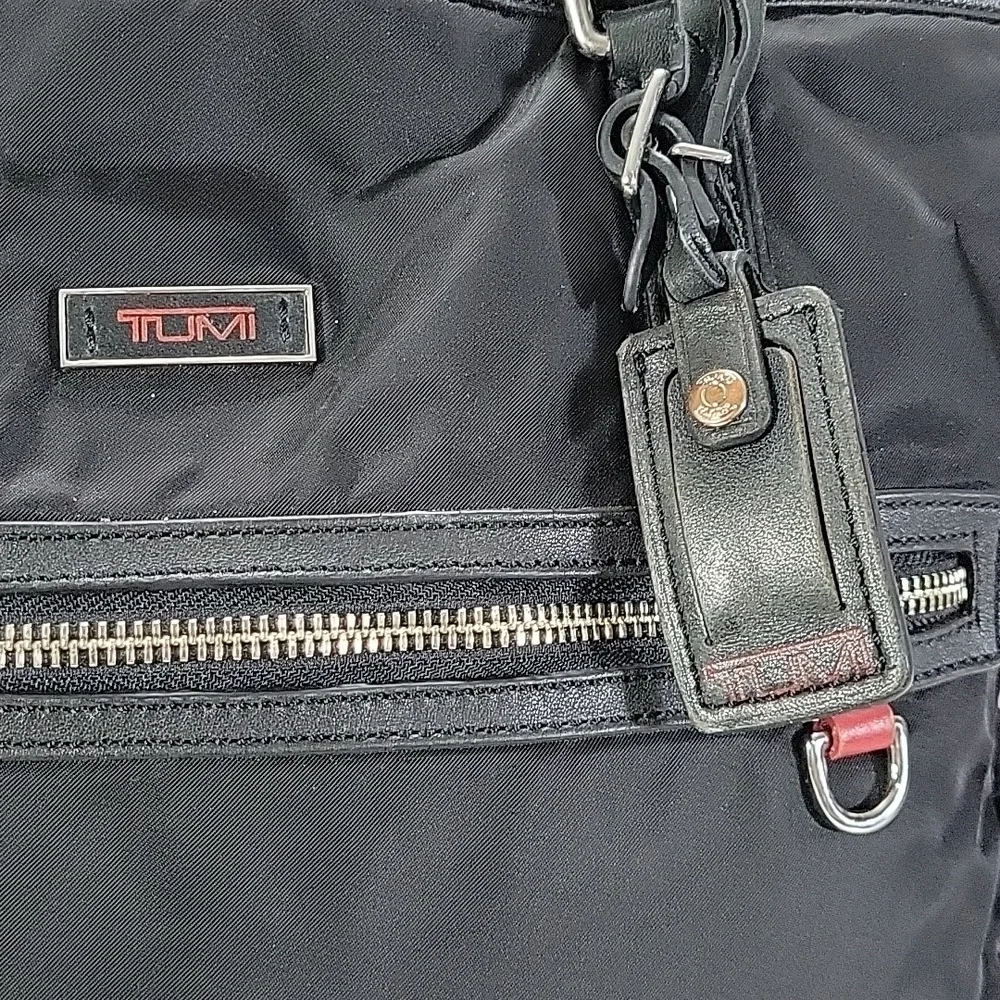 Tumi Black Nylon/Leather Tote with Dual Top Handles